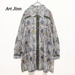 【Art Jinn】オーバーサイズシャツ　フリー　ペイズリー柄　サイドスリット