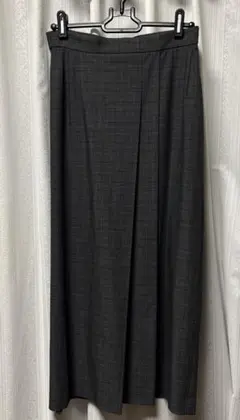 【新品未使用】ユニクロ サイドプリーツナロースカートグレー チェック柄