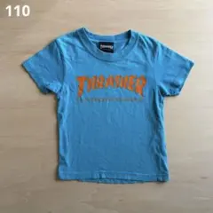 USED 110 THRASHER スラッシャー キッズ 半袖 Tシャツ 水色のサムネイル