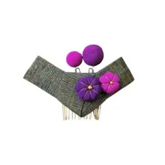 髪飾り　祭　ヘアアクセサリー　お祭り　和装　袴　成人式　卒業式　畳縁　畳縁リボン