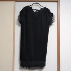 sacai luck 黒 スウェットひざ丈ワンピースのサムネイル