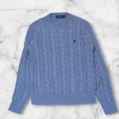 ポロラルフローレン 2024年モデル ケーブルニット ポニー刺繍 QR付