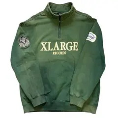XLARGE ハーフジップスウェット　グリーン