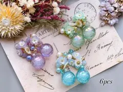 【301】オリジナルチャーム　ハンドメイド　バブル　泡　丸　ラウンド　コネクター