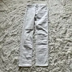 【美品】ユニクロ カイハラ デニム パンツ 白スリム ストレート ジーンズ