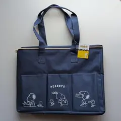 新品未使用　スヌーピー　保温　保冷　バッグ プライズ　紺　ネイビー　エコバッグ
