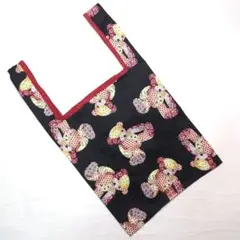 【未使用】ピンクハウス　黒　くまちゃんプリント　エコバック