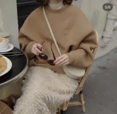 るる様 Eaphi LOGO BIG SWEAT ブラウン