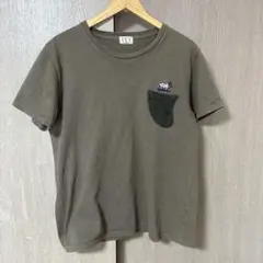 TES Tシャツ ポケット付き フレンチブルドッグ刺繍 Mサイズのサムネイル