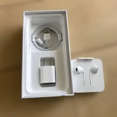 アップル製　Lightning接続 イヤフォンと充電器セット