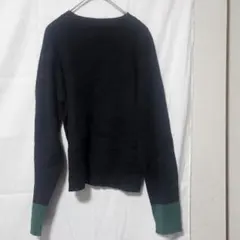 トップス ニット セーター ブラック 長袖 冬物 可愛い 輸入古着