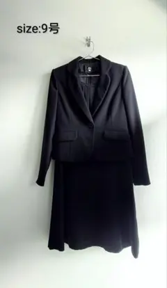 フォーマルスーツ 黒 ジャケットとワンピースセット 9号