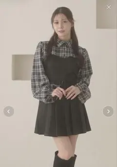 evelyn An MILLE シャツセットチェックキャミOP - メルカリ