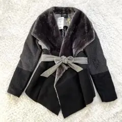 【新品タグ付】デシグアル　ガウンコート ムートン 刺繍 切替 40 L