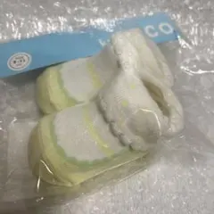 KPDECO スカラップ ベビー靴下 9-11cm ホワイト/イエロー ナルミヤ