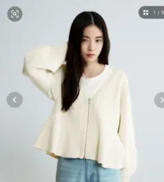 JEANASIS ベプラムZIP Vカーディガン FREE