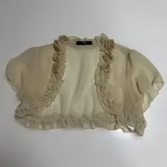 NICOLE ドレス用ボレロ ベージュ シフォン フリル　サイズ38