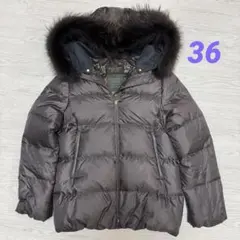 ナノユニバース 西川ダウン ダウンジャケット ファー 軽量 S 36 ラクーン