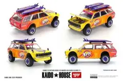 街道ハウス　MiniGT　ダットサン 510　ワゴン　 V1 HKS 2台セット MINI GT 1/64 (ダイキャスト製) ダットサン ストリート 510 ワゴン HKS