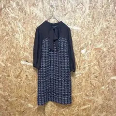 31 sonsdemode 膝丈ワンピース ツイード フェミニン ブラウン