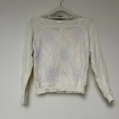 お値下げ　LODISPOTTO アイボリー ダイヤモンド柄 ニット