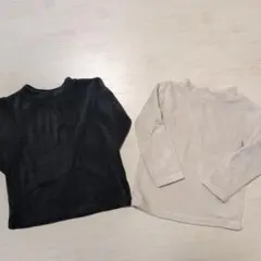 長袖2枚セット 黒 ベージュ