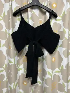 ブラックニットビスチェ リボン付き