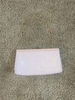 ホワイト チェック柄 レトロなパーティーバッグ