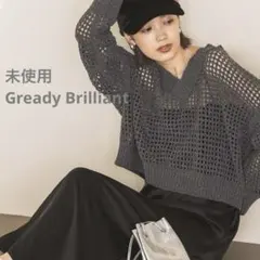 【未使用】　グレディブリリアン　モールメッシュワイドVネックニットのサムネイル