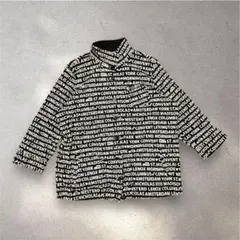 vintage 英字シャツ　ジャケット　白黒　モノクロ　ユニセックス　レディース