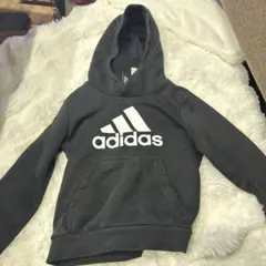adidas グレー フード付きパーカー 8Y