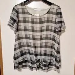 チュニックブラウス　ITS'DEMO　Mサイズ　黒白チェック