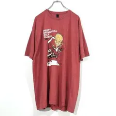 Y2Kヴィンテージ・Tシャツ 企業物 面白いキャラ ヘザーレッド XXL
