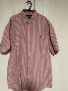 Ralph Lauren 半袖シャツ 16½ / L ピンクストライプ