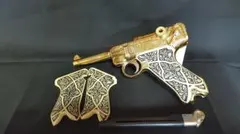 東京マルイ製　ゲーリングルガー　ルガーP08　バイオハザード ゴールド ルガーP08 ! 【2001年限定品】エングレーブ バイオ