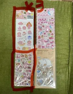 韓国限定 シール3枚＋立体アニマルキャラクターおしりシール セット かわいい