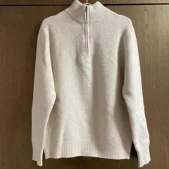 UNIQLO スフレヤーンハーフジップセーター 男女兼用S ベージュ　ユニクロ