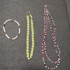 【美品！】ビーズ アクセサリーセット ブレスレット ネックレス チョーカー☆