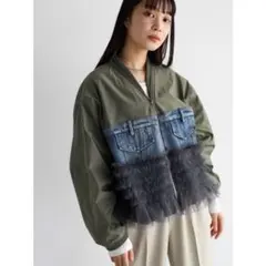 ヤマダヤ RADIATE 新品 未使用品 デニム×チュールドッキングブルゾン