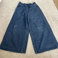 デニムブルー ゴムウエスト ワイドパンツ　140㎝