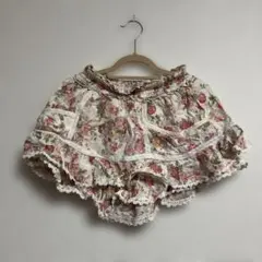 LIZLISA フラワープリント フレアスカート キュロット