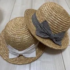 54cm 아동용 밀짚 모자 2개 세트