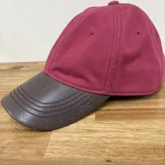 コーチ COACH キャップ レザー 赤 茶色