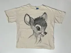 ZARA バンビ　イラスト　半袖Tシャツ　オフホワイト　13-14サイズ