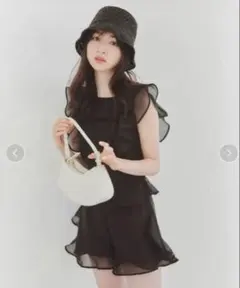 snidel オーガンフリルブラウス スカショーパン セットアップ