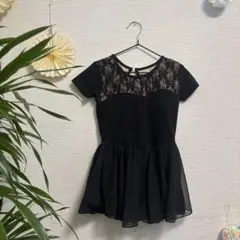 【メルカリ便】バレエ　レオタード　130 フリルつき　黒