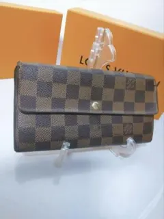 LOUIS VUITTON 棋盤格紋 Sarah 長銀包 啡色