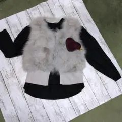 グレー foxファー カーディガン