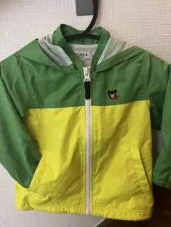 ミキハウスフード付きジャケット 緑と黄色 95cm