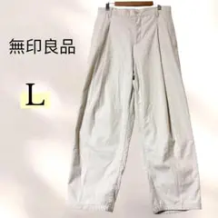 無印良品 カジュアルパンツ L 白 ウエストゴム ワイドパンツ ゆったりのサムネイル